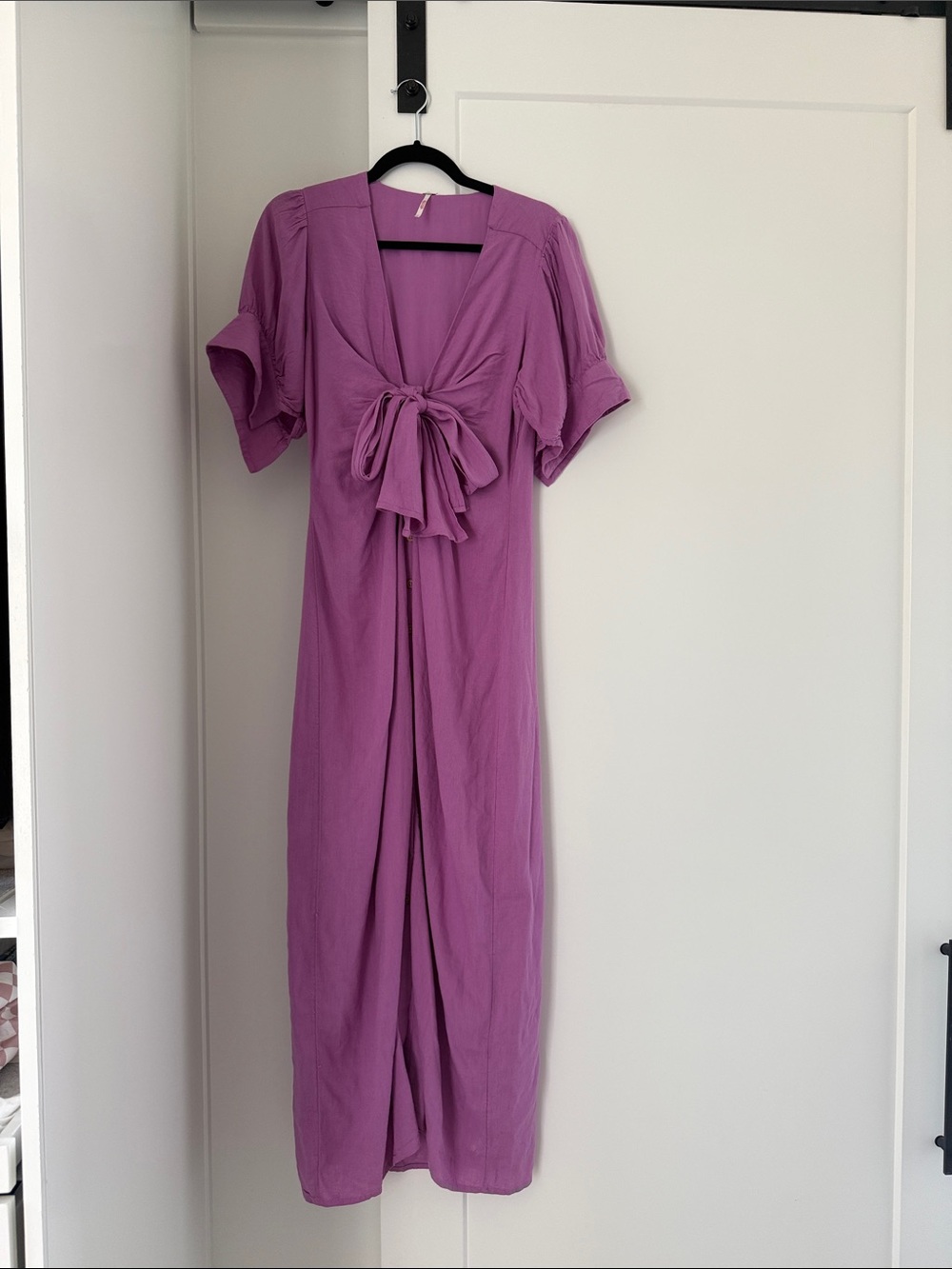 Free People Mauve/Purple Tie-Front Maxi Dress